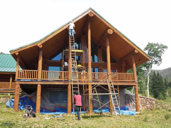 log home staining Steamboat